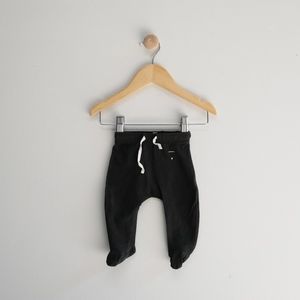 Gray Label Black Footies Size 1-3 months